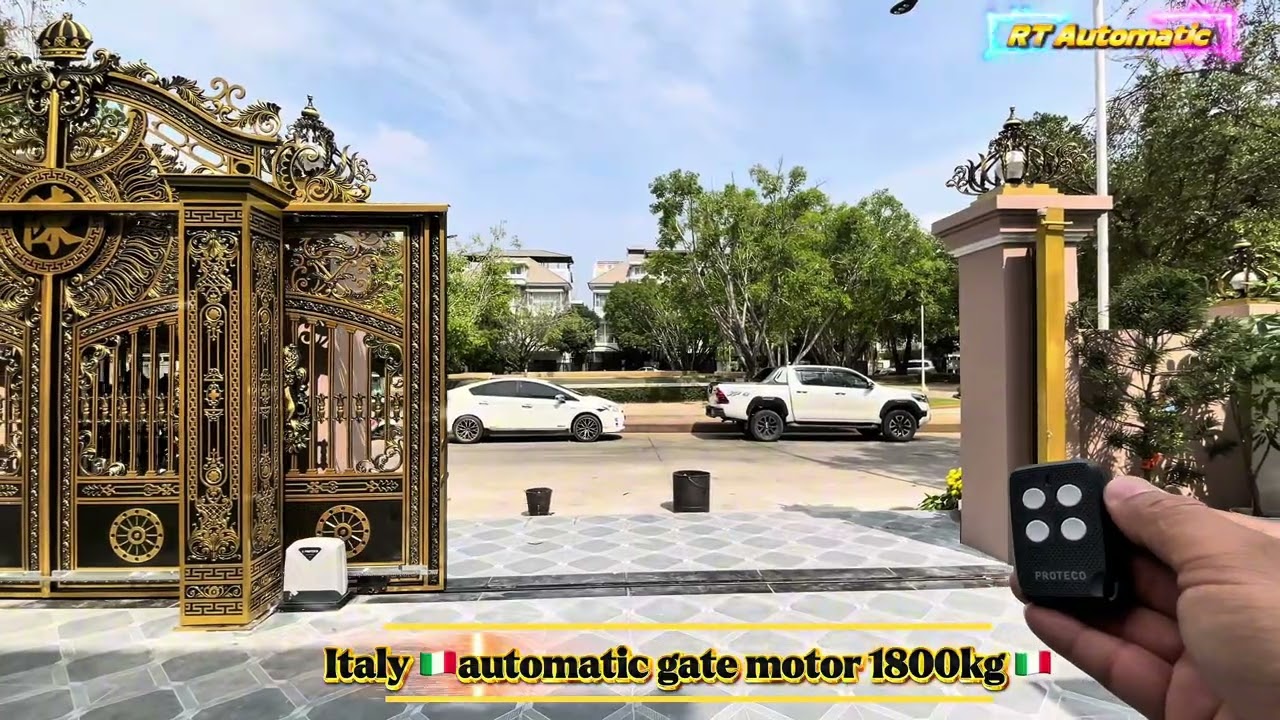 Italy gate motor installed ម៉ូទ័រទ្វាររបងអុីតាលី