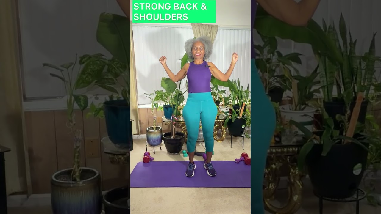 Day 46 – Reach Up Stretch + Shoulder Blade Squeeze + Arm Circles | Faith • Fitness • Family 50+