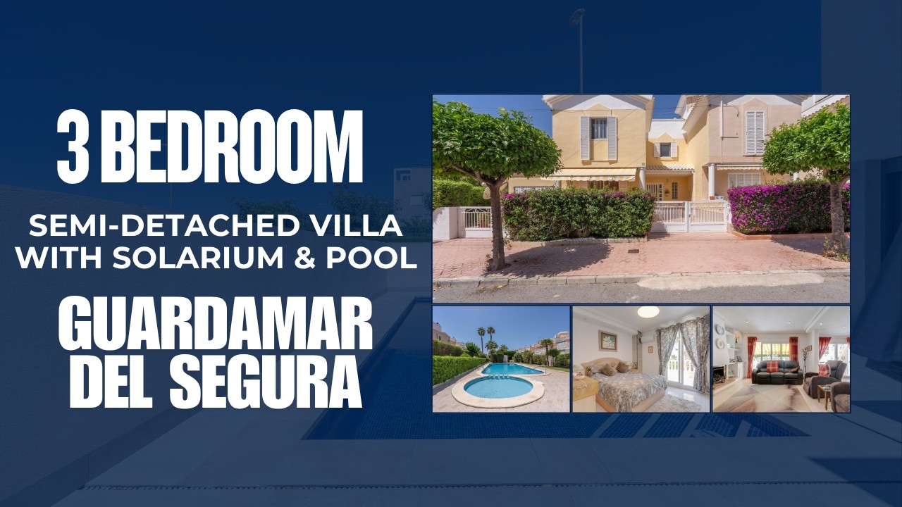 &euro;315.000 - SPACIOUS 3/4 BEDROOM SEMI-DETACHED VILLA WITH PRIVATE GARAGE, SOLARIUM & POOL ACCESS
