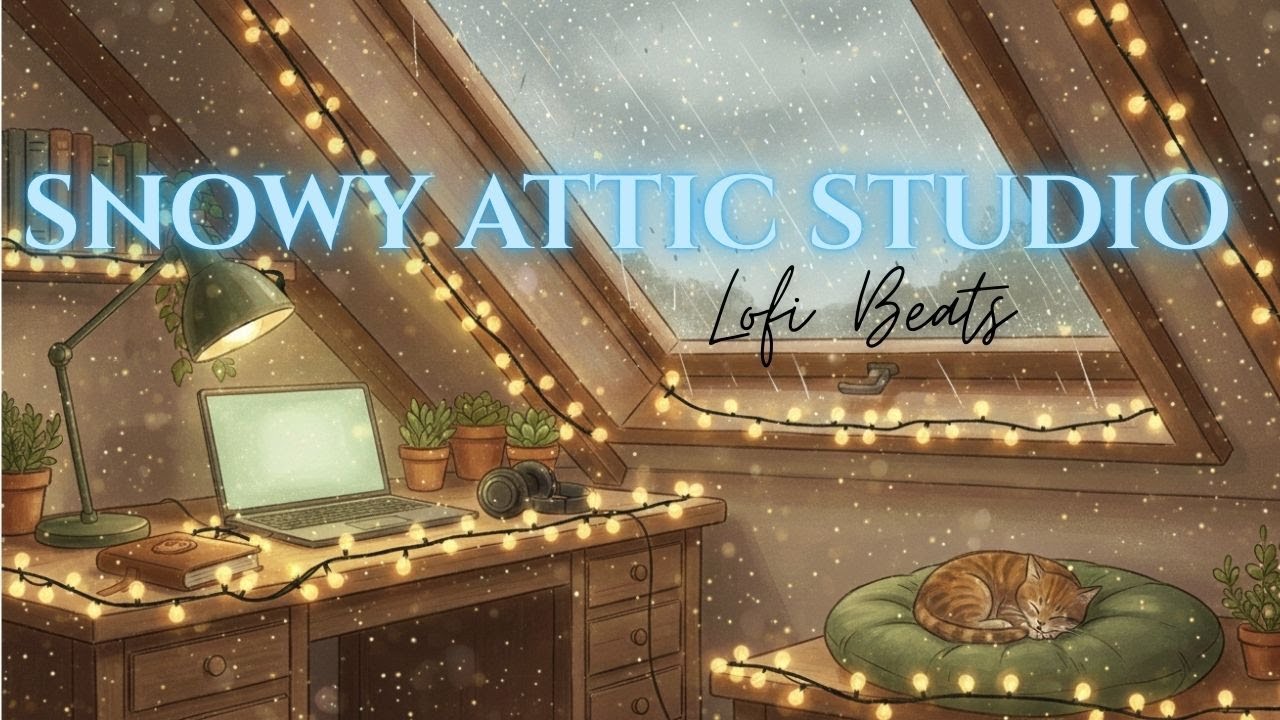 Snowy Attic Studio 🌧️ 1 Hour Lo-Fi Beats for Deep Work and Focus