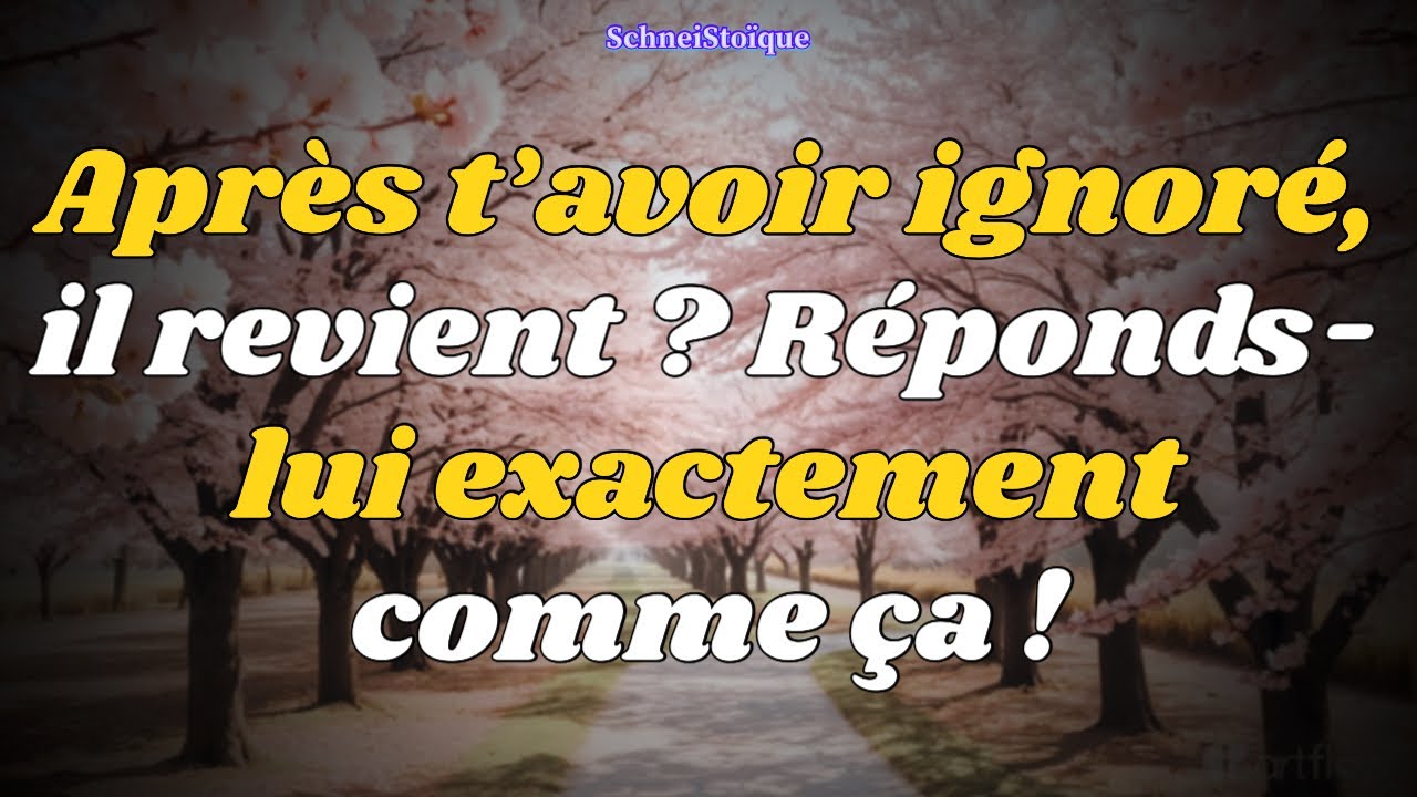 Après des jours de silence, voici ce que tu dois lui répondre – Walter Riso