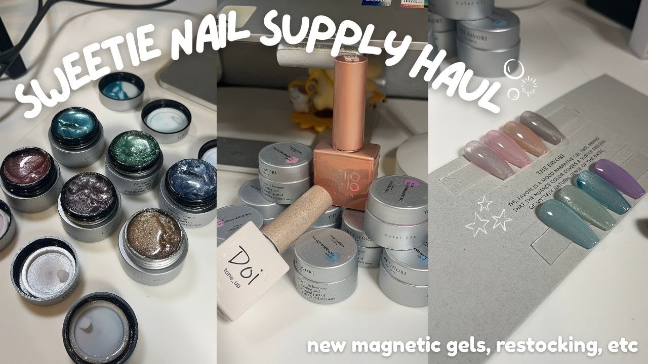 mini nail supply haul 🫧𓇼𓏲*ੈ✩‧₊˚🎐new magnetic gels, restocking on items, swtaches, yapping