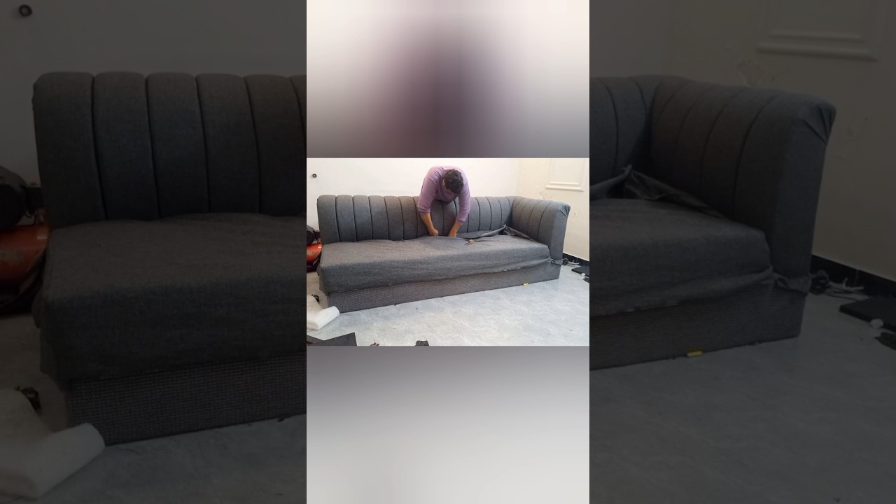 L shape sofa 7 seater grey colour jute