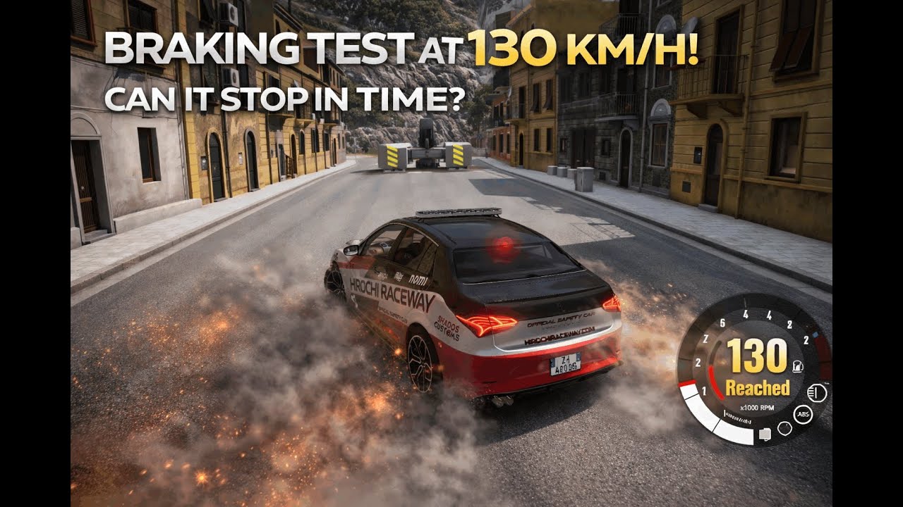 130 km/h Braking Test in a City Street | Can It Stop in Time? 😱