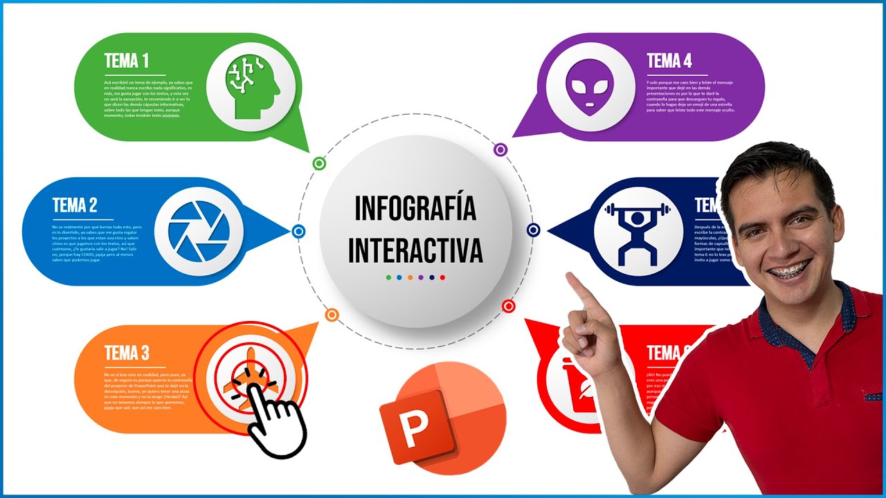 ✅😁 Infografía INTERACTIVA elegante súper FÁCIL en PowerPoint ✅
