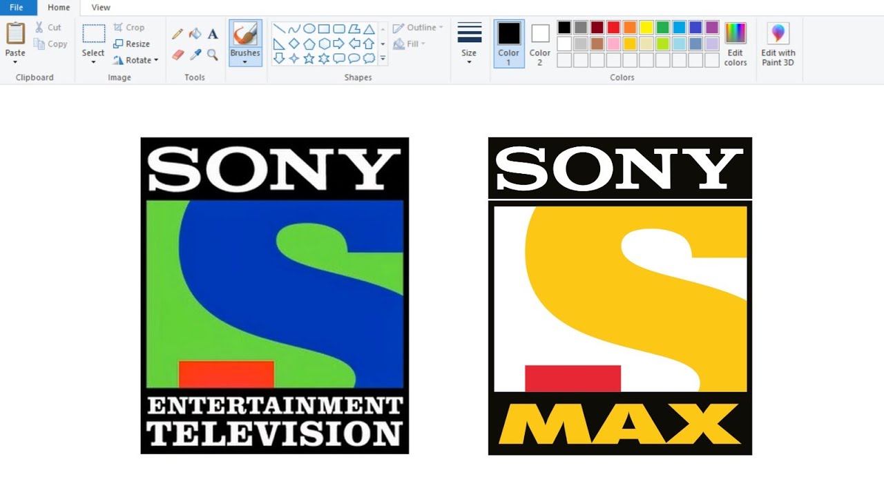 How To Draw SONY MAX / SONY TV Logo using Simple Paint Program| Drawing Sony Max Logo in easy steps.