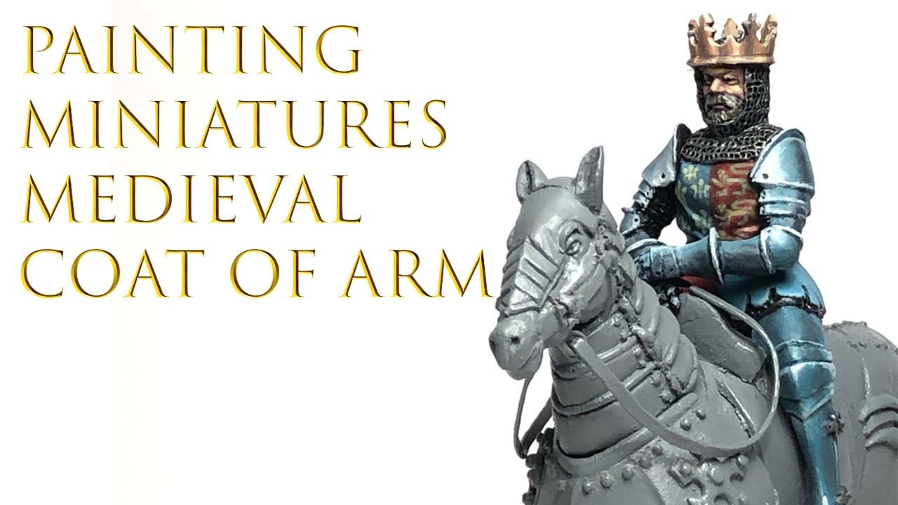 Painting miniatures - medieval Coat of arm- Painting medieval king part6