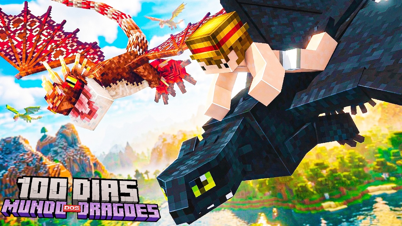100 DIAS SOBREVIVENDO NO MUNDO DOS DRAG&Otilde;ES.... SOU O MELHOR TREINADOR DE DRAG&Otilde;ES