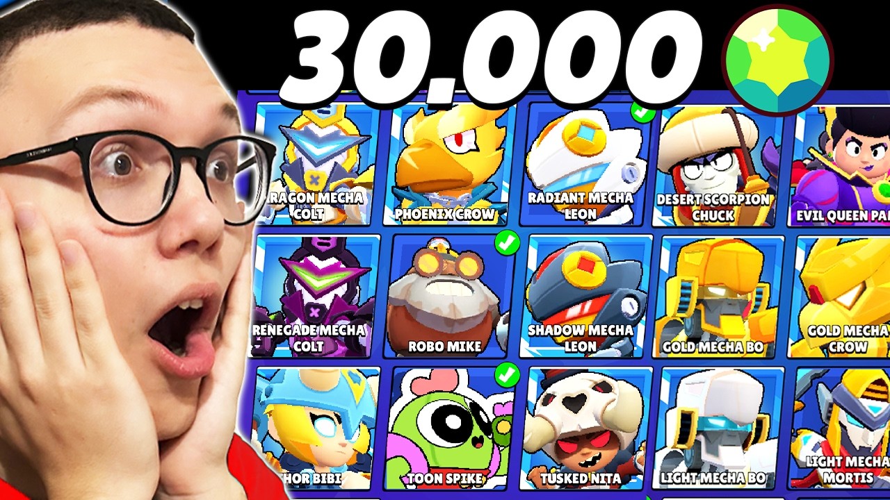 MOJA KOLEKCIJA SKINOVA OD 30.000 GEMOVA | Brawl Stars