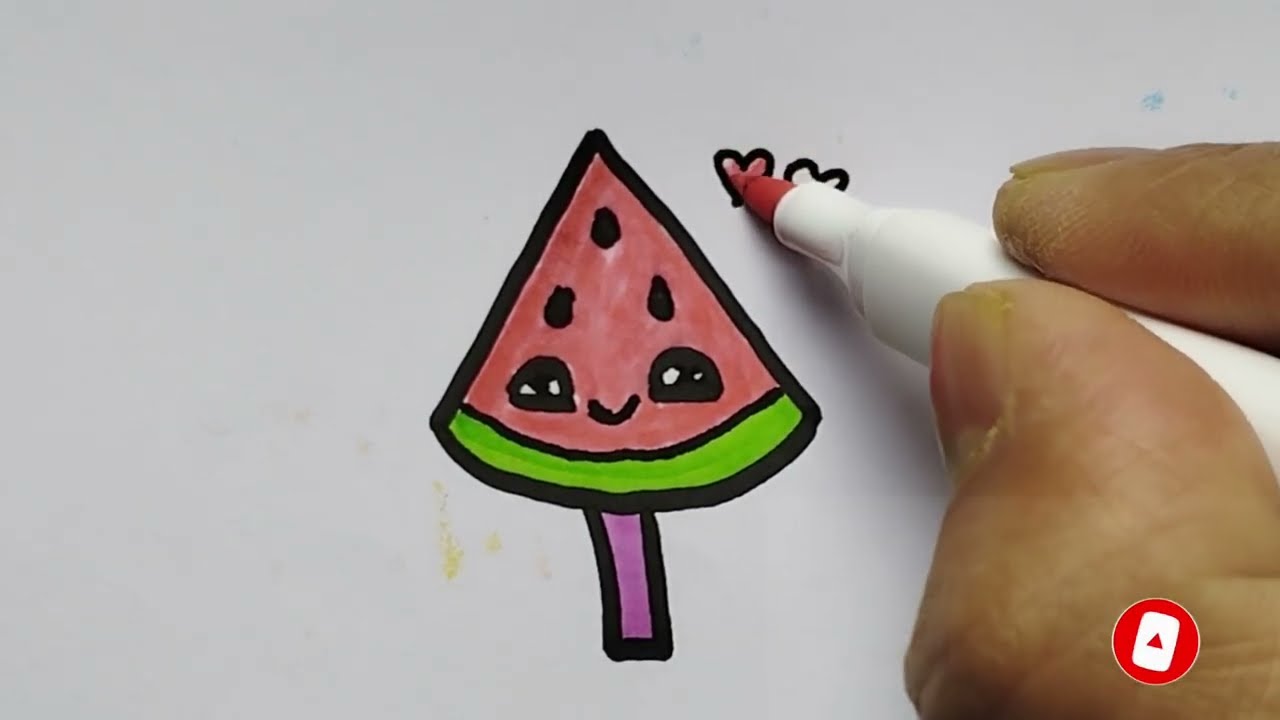 Art Watermelon, Art & Drawing Nice Watermelon, Colorful Watermelon.