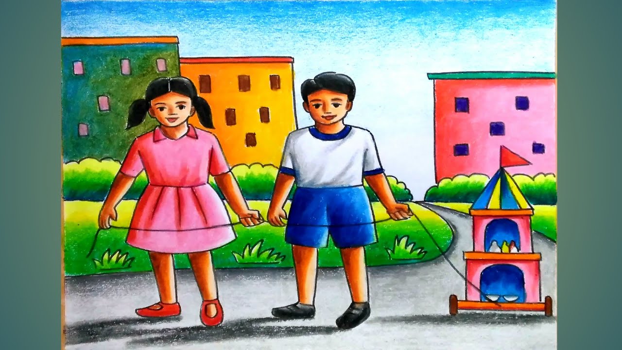How to Draw a Scenery of Rath Yatra/Rath Yatra Festival Drawing for beginners