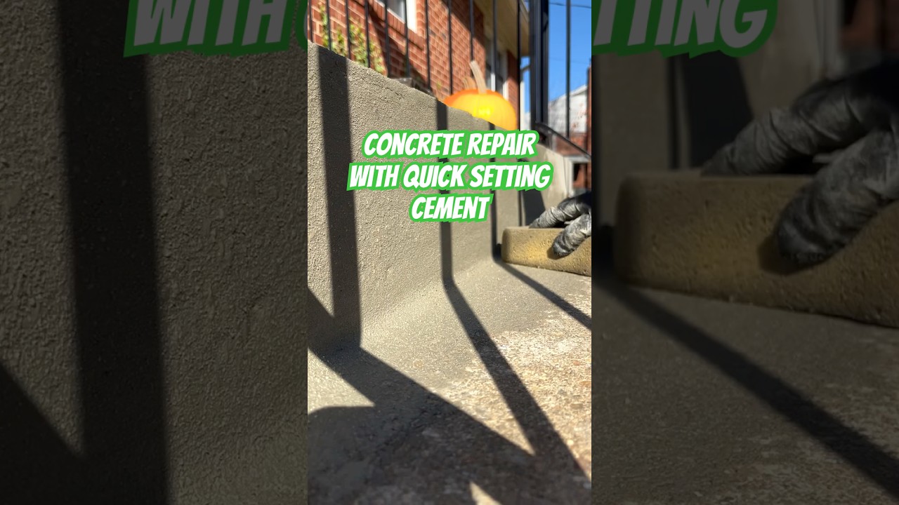 Easy Concrete Stair Repair with fast setting repair cement ☝️ #construction