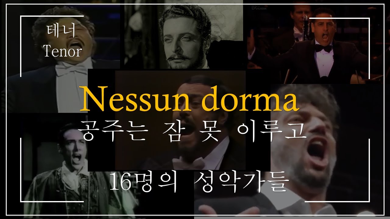 Nessun dorma(공주는 잠 못 이루고)를 부른 성악가들
