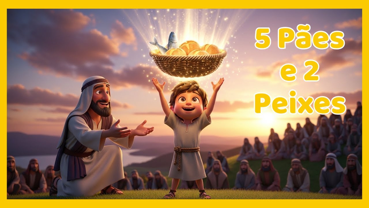 O Milagre dos 5 Pães e 2 Peixes 🐟 Como Alimentou 5 MIL Pessoas? | Música Bíblica Infantil