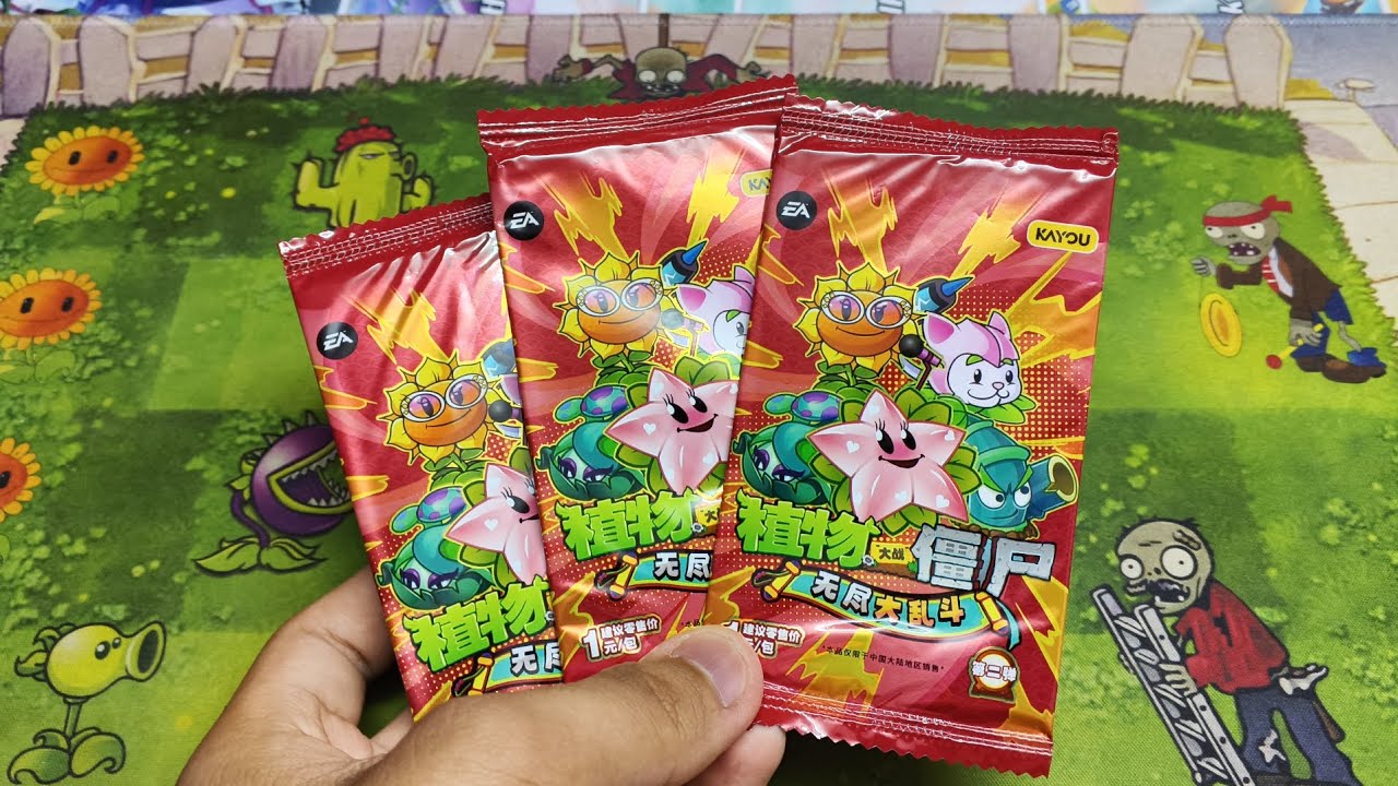 9 Minutes Of 15 Packs of PvZ Kayou Cards Unboxing ASMR
