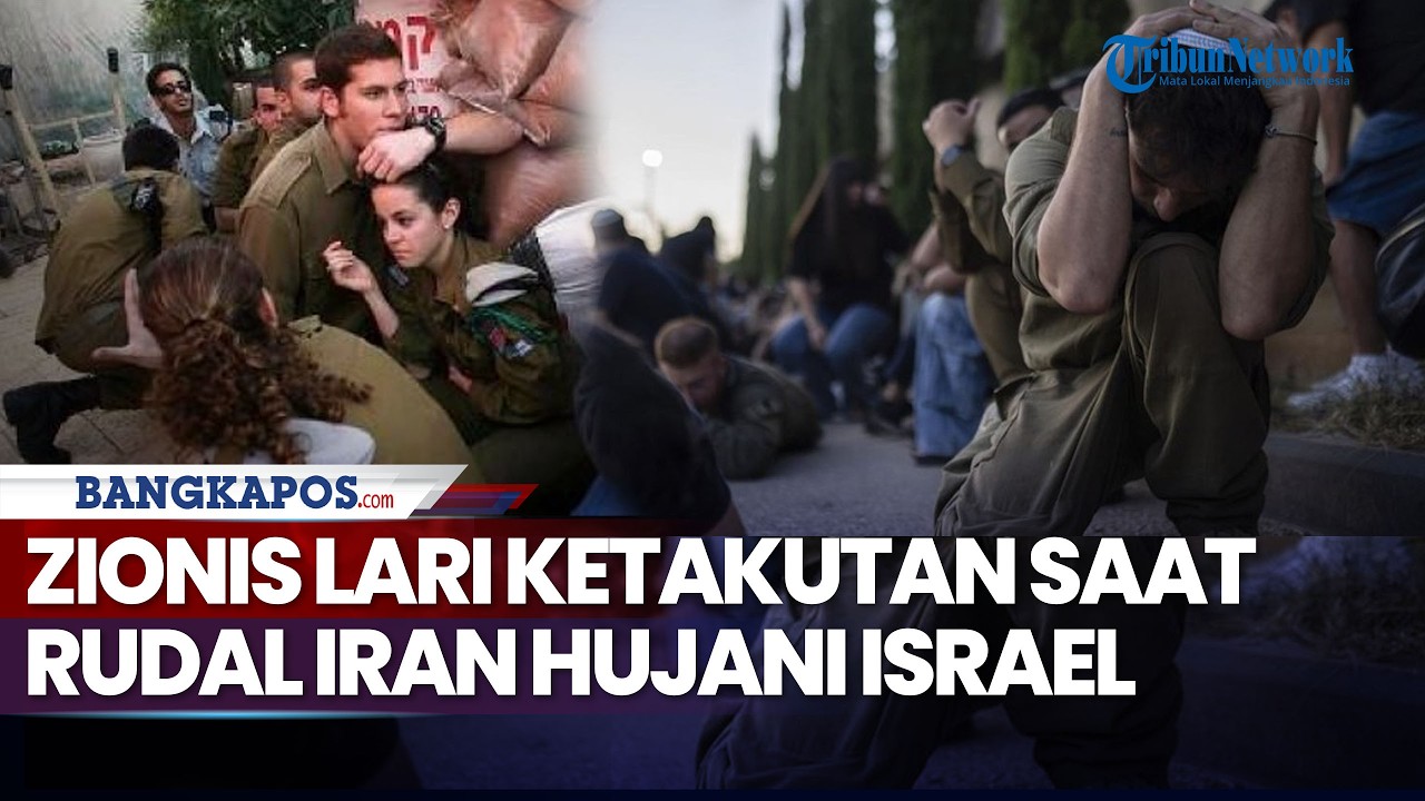 Zionis Lari Ketakutan Detik-detik Rudal Iran Hujani Israel