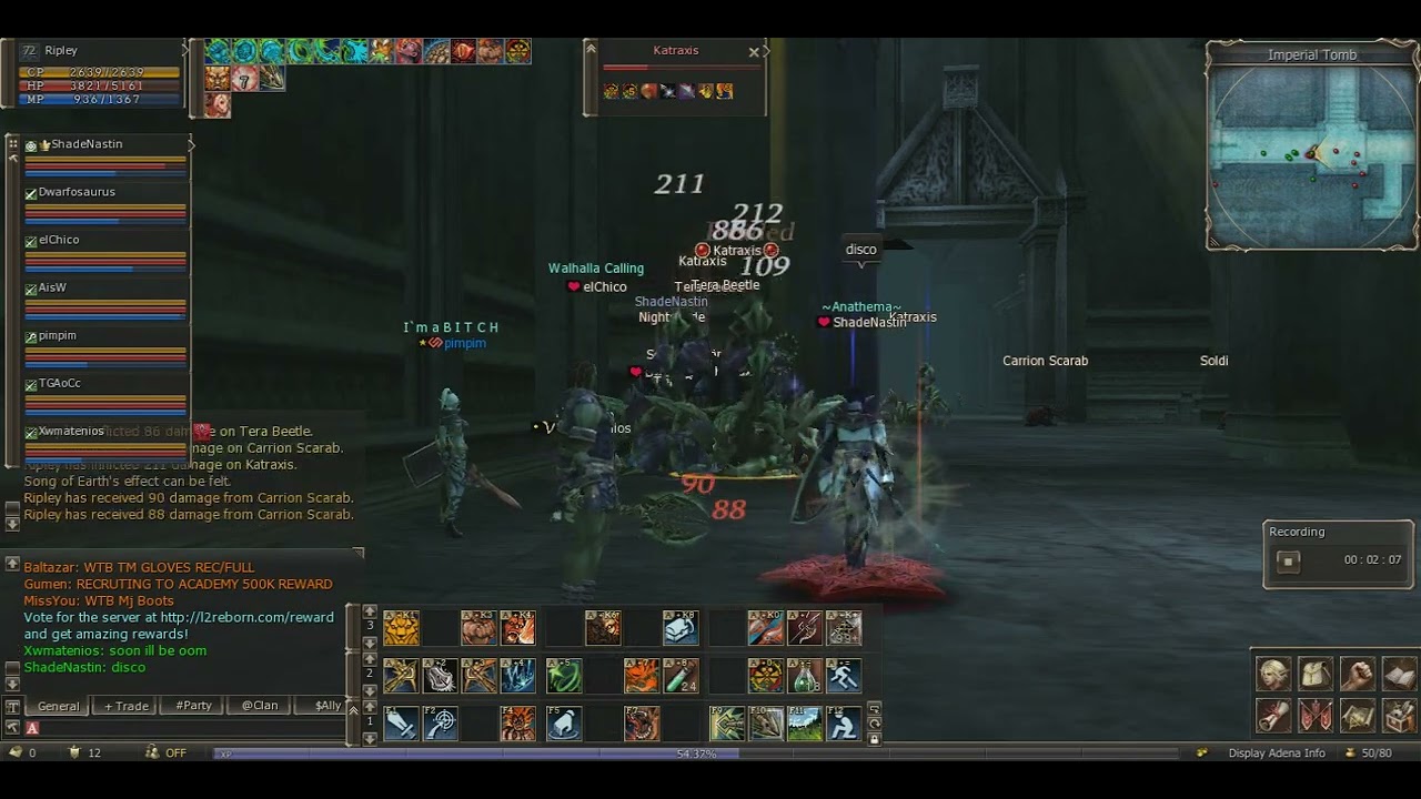 Imperial Tomb AOE first attempt no destro Lineage 2 Reborn