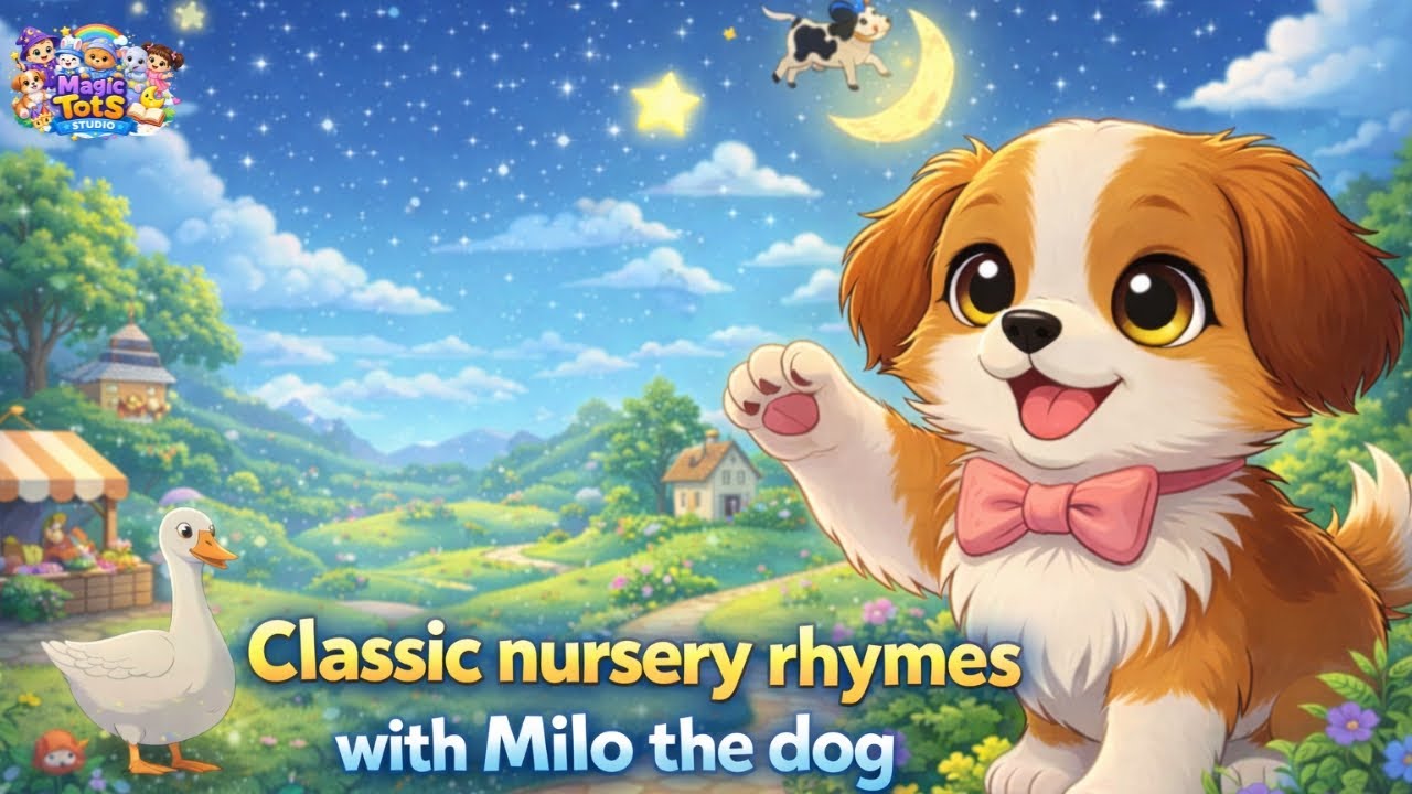 Classic Nursery Rhymes for Kids 🌙✨ | With Milo the Dog 🐶 | Magic Tots Studio