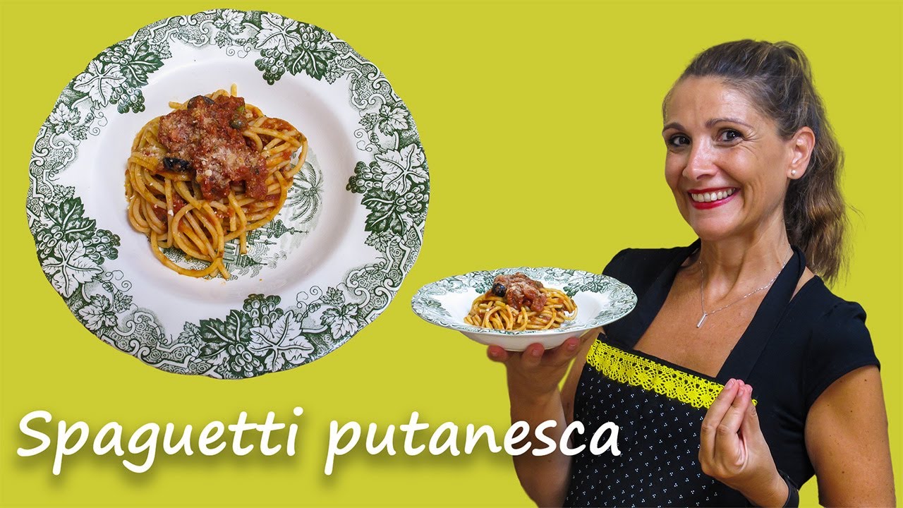 SPAGUETTI 🍝 alla Puttanesca / Pasta con TOMATE, ALCAPARRAS, ACEITUNAS y ANCHOAS / Pasta Clásica 🇮🇹