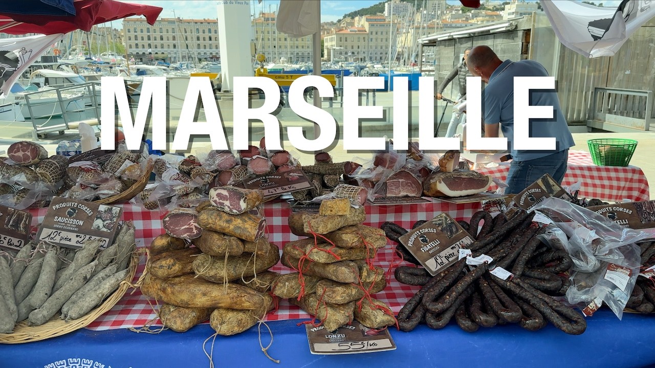 Marseille Street Markets Walking tour 4K, June 2024