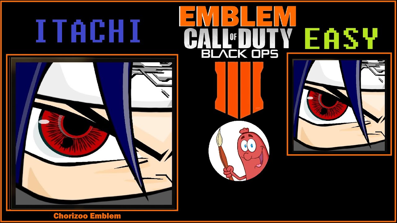 BO4 EMBLEM ITACHI UCHIWA SHARIGAN TUTO easy / CALL OF DUTY BLAKC OPS 4 SANGOKU