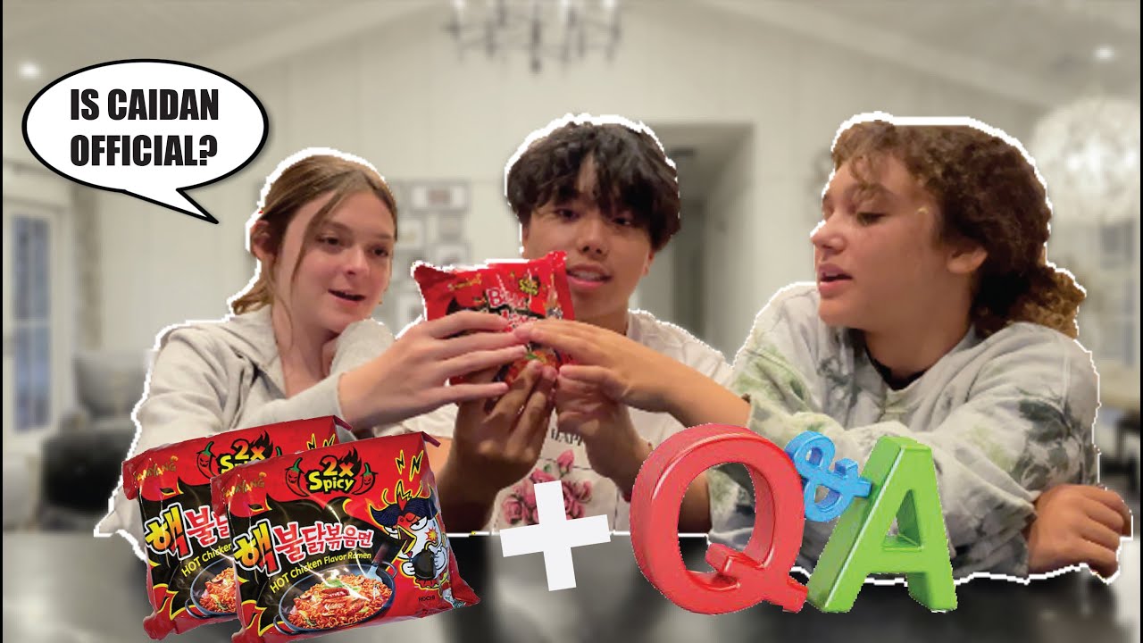 Is CAIDAN official? Q&A + Spicy Noodle CHALLENGE **HOT TEA** ft Corinne Joy & Sarah Dorothy Little