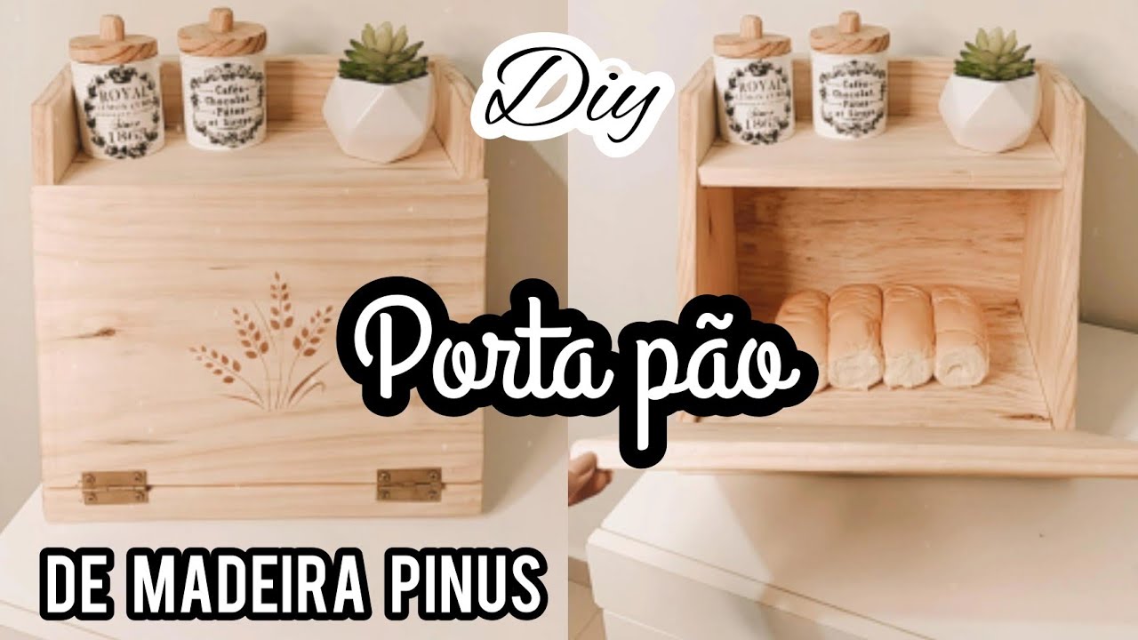 CONFIRA COMO FAZER UM LINDO PORTA PÃO DE MADEIRA PINUS | Super simples | Criar com prazer