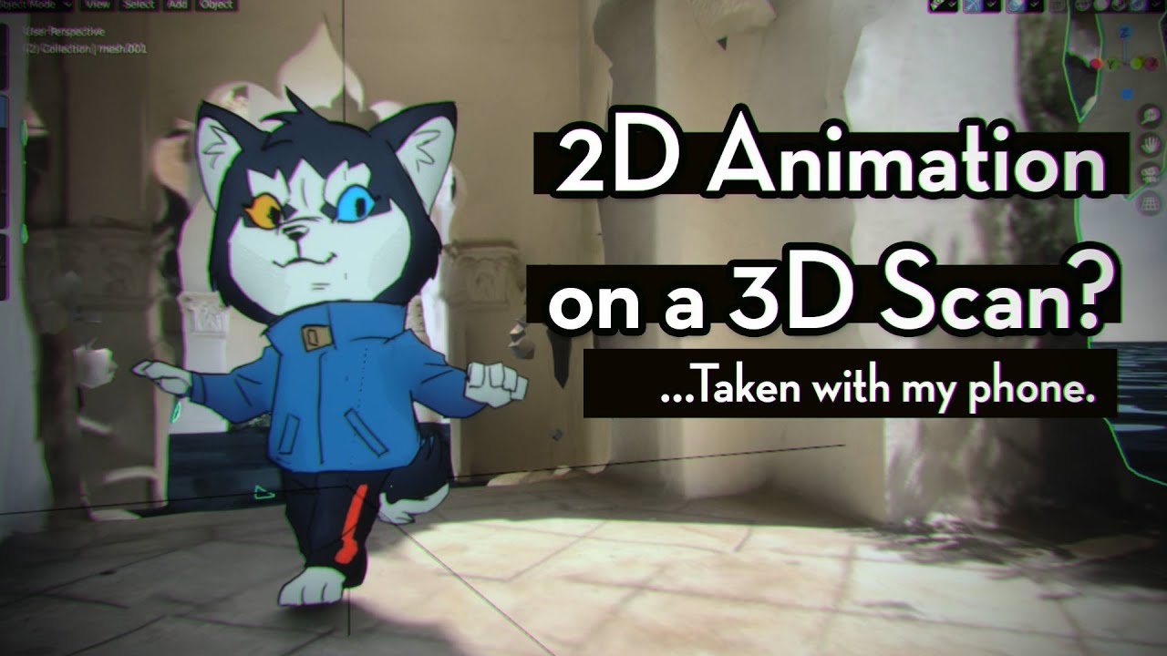 How I put 2D Animated Characters on 3D Sets with BLENDER
