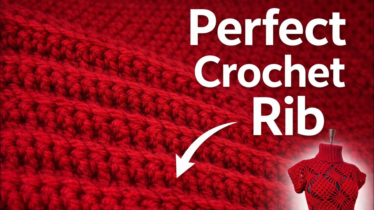 Easy Crochet Ribbing Tutorial | Simple Stretchy Rib for Sweaters, Collars & Cuffs