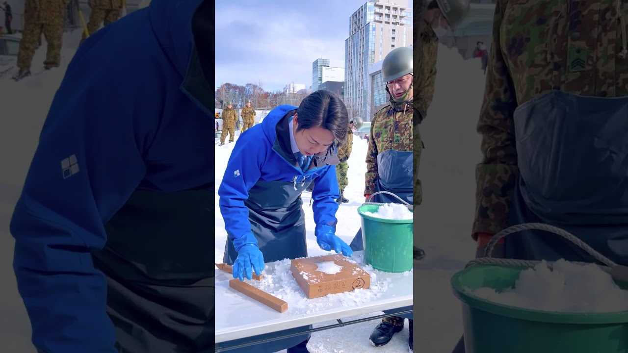 【北海道知事】雪まつりの雪像作りお手伝い！