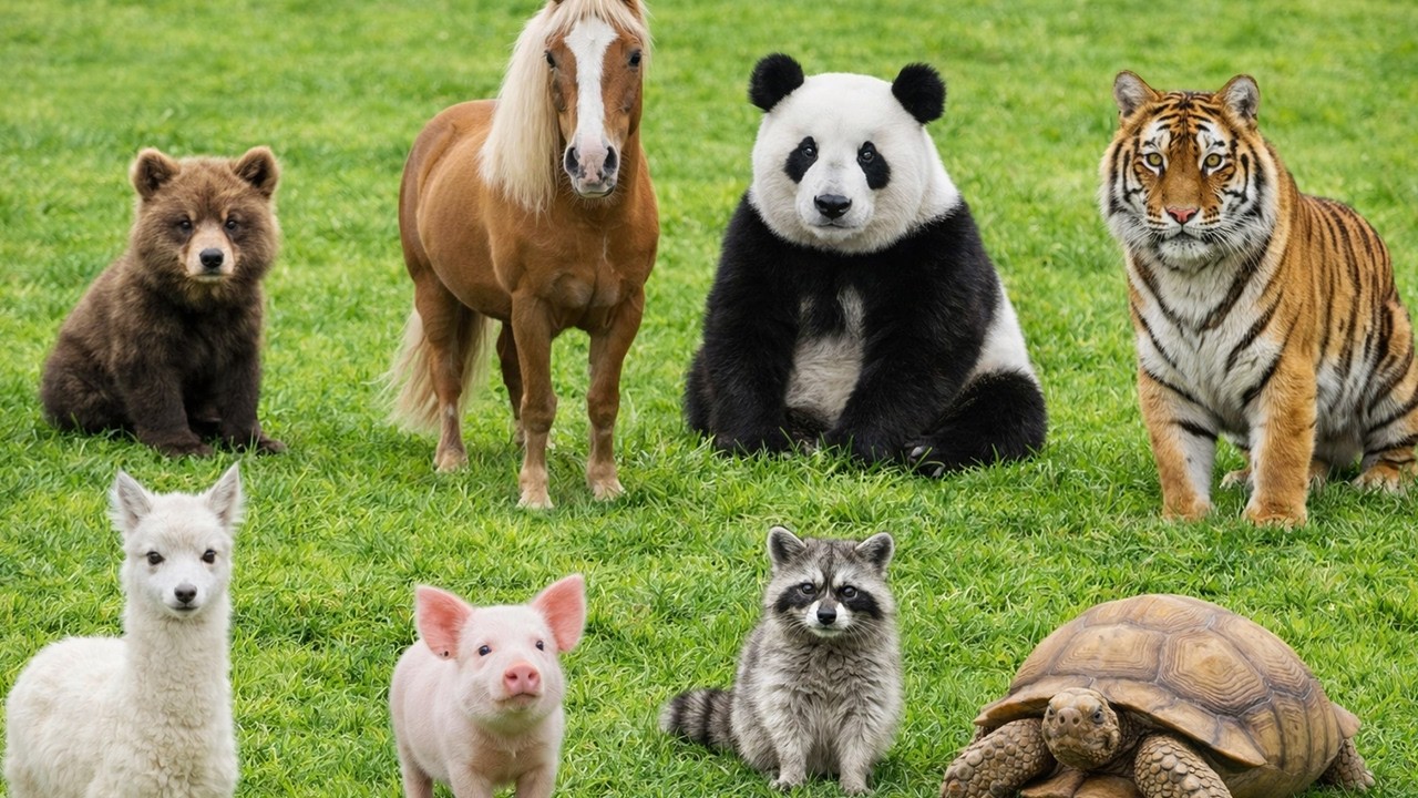 Wonderful Real Farm & Wild Animal Sounds: Goat, Chicken, Horse, Buffalo, Parrot, Lion – Nature Video