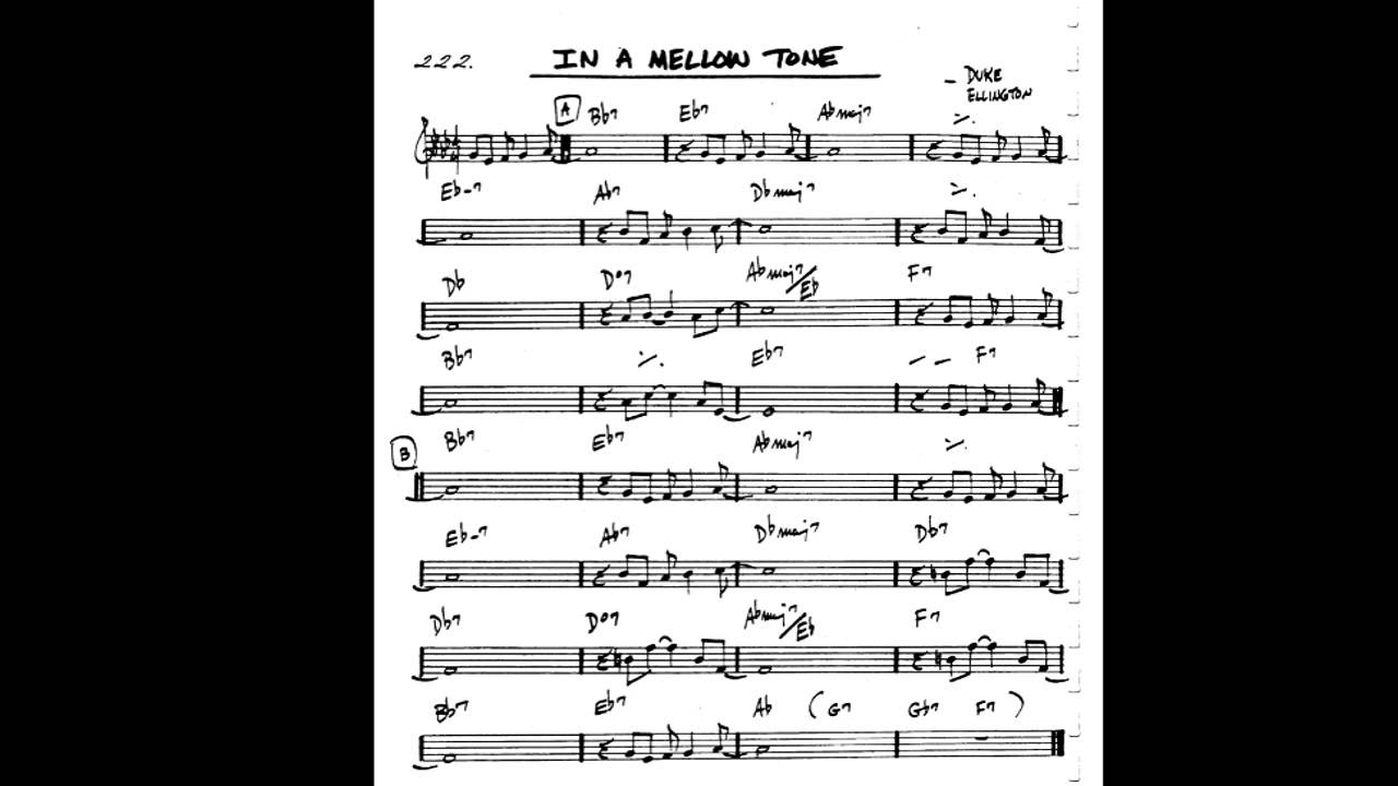In a Mellow Tone Play along - Backing track (C key score violin/guitar/piano)