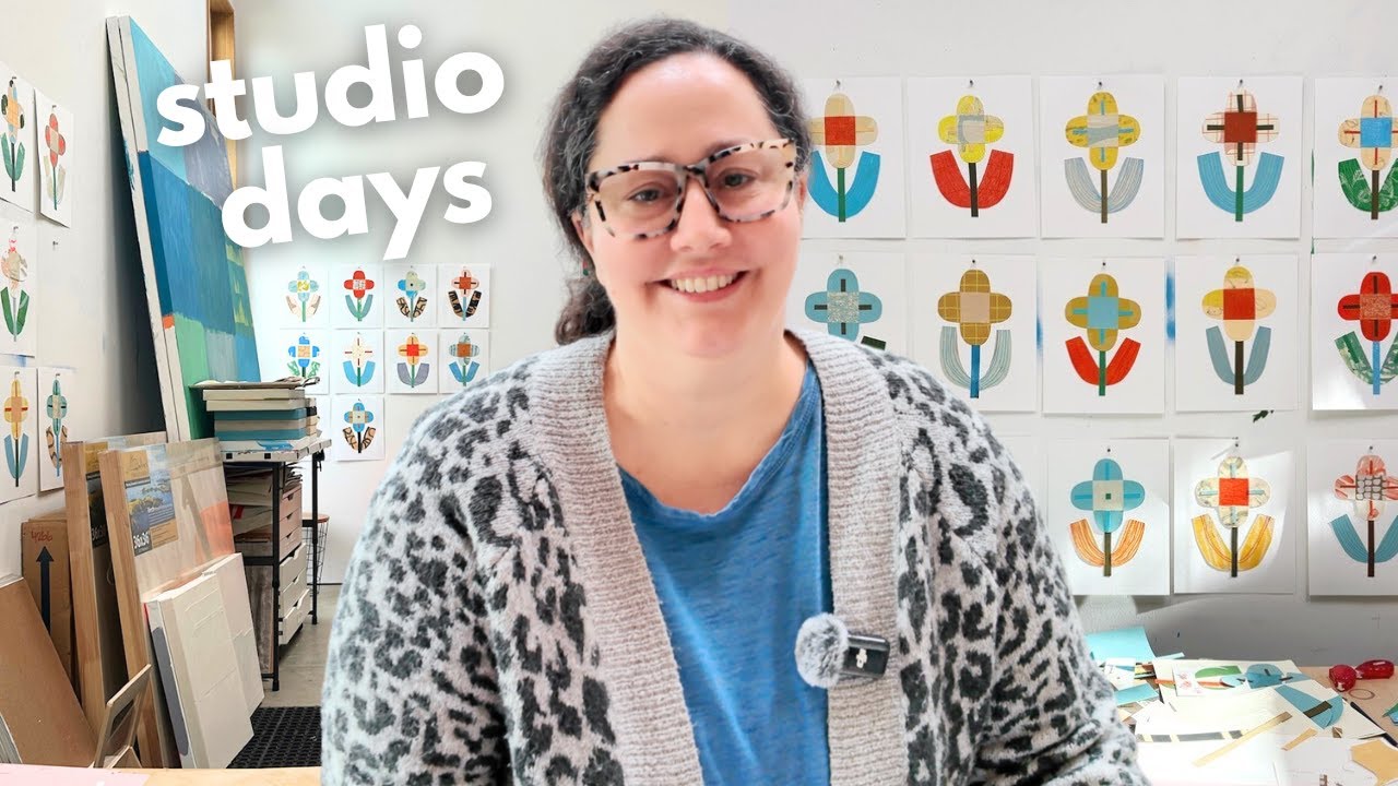 Studio Reset, Shipping Flower Collages, Real-Time Collage & Framing | Studio Vlog