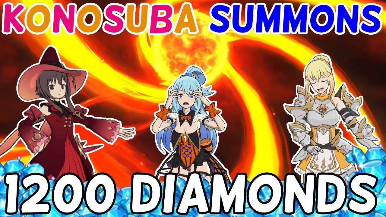 1200 DIAMONDS KONOSUBA COLLAB SUMMONS, CRAZY LUCK!! - The Seven Deadly Sins Grand Cross