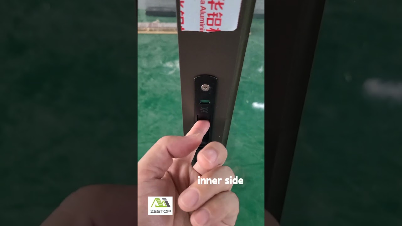 sliding door with flush lock with keys #slidingdoor #flushlock #aluminiumdoor #factory