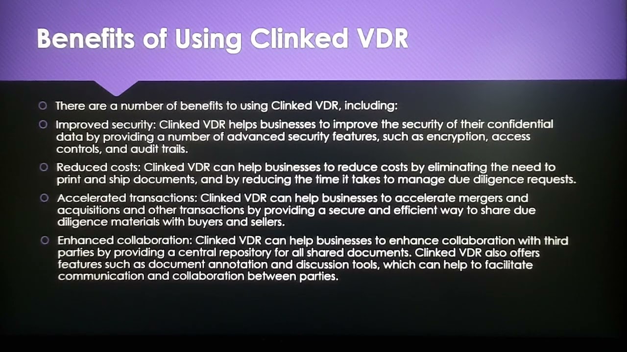 Explain Clinked Virtual Data Room