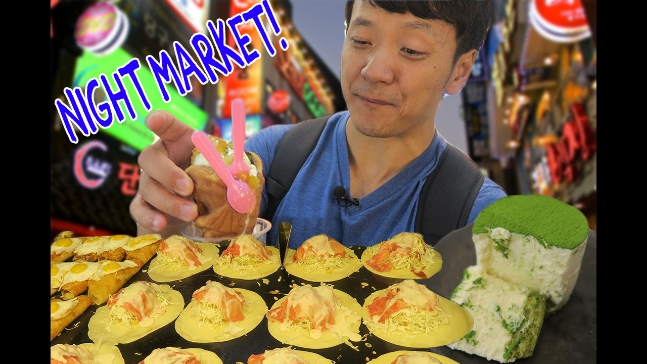 Korean NIGHT MARKET Food Tour in Seoul South Korea!