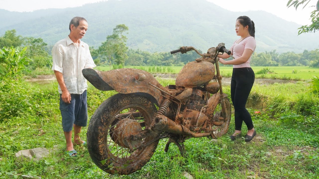 1980 SANYANG 125CC HUSKY Motorcycle, The Process of Restoring a 45-Year-Old Abandoned Motorbike