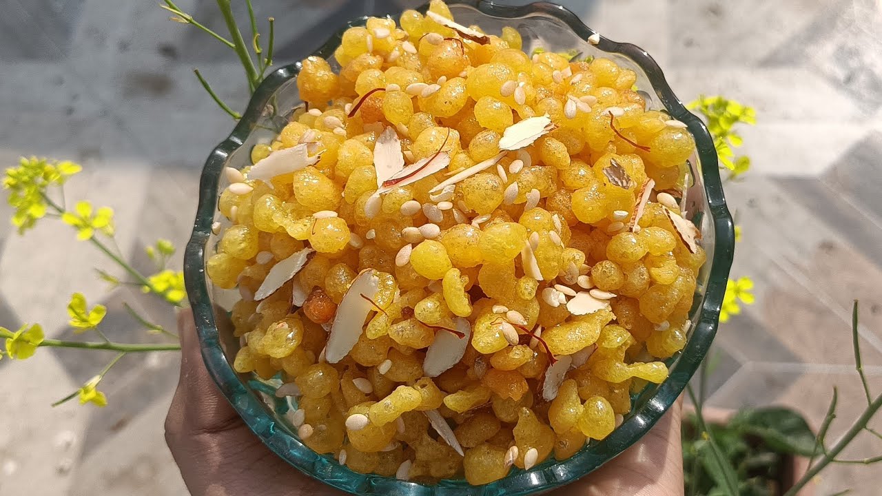 Basant Panchami Special Bundiya😍✨ Easy,Simple & Instant #festival #cooking #viral #bhagalpur #bihar
