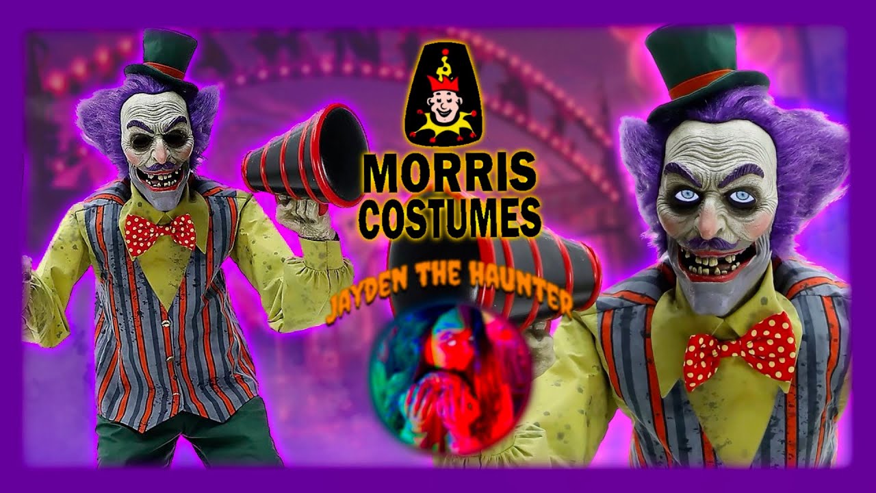 👻 UNBOXING & SET UP Morris Costumes 2023 Servo Carnival Barker Life Size Halloween Animatronic 🎃