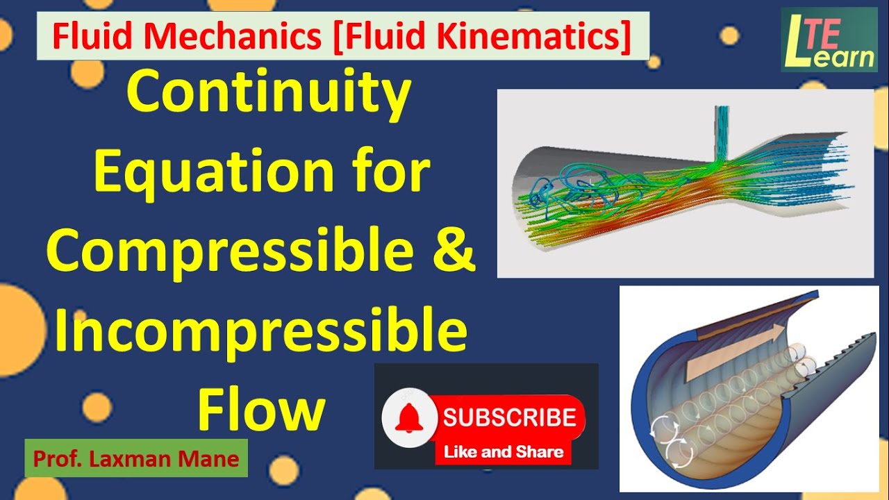 Continuity Equation for Compressible and Incompressible Flow |Fluid Mechanics|