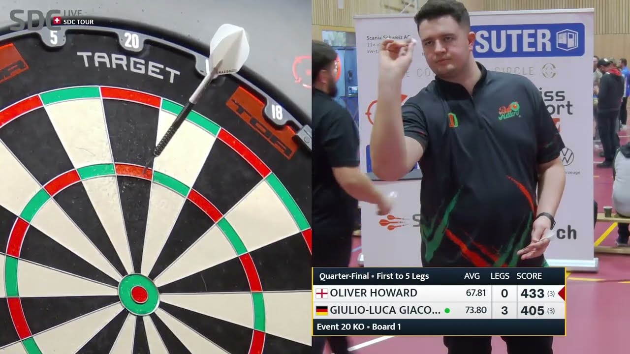 Oliver Howard (Bullhitters) vs Giulio-Luca Giacone Highlights / SDC Tour 20 Quarter-Final 2025