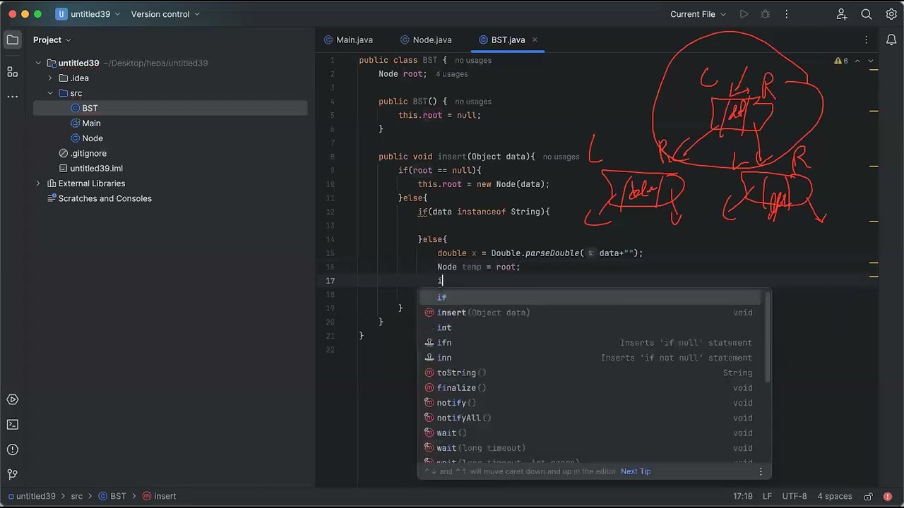 Lecture 28 : Implementation for BST (Insert , Search)