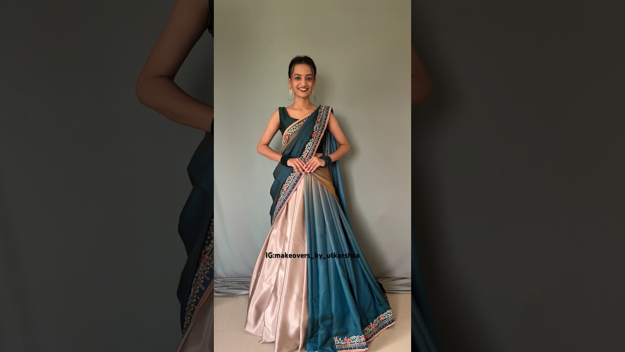 Lehenga Draping using 2 sarees #shorts #saree #lehengasaree @GroomingwithUtkarsha
