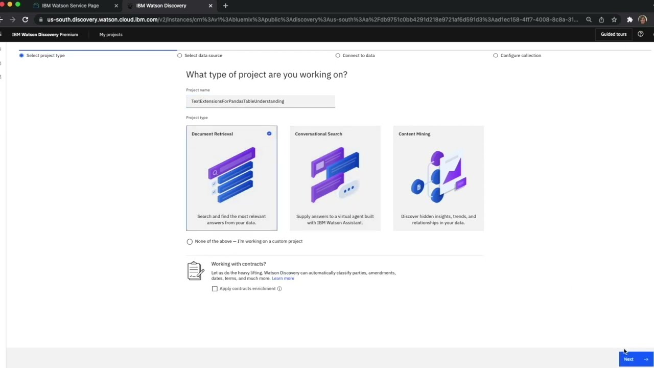 Table Understanding using IBM Watson Discovery