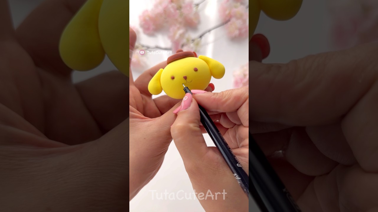 DIY Pompompurin clay pen 💛🍪