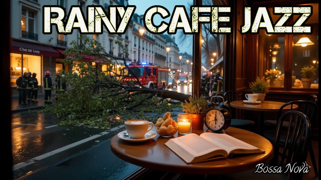 📚 Peaceful Jazz Café in the Rainy Village 🌧️ Soft Jazz Piano Ambience for Study, Work & Relaxation