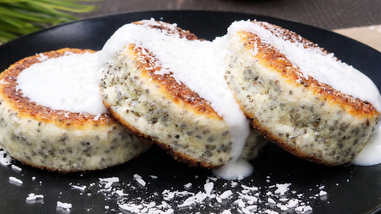 Fluffy Cheese Pancakes with Chia  Syrniki Without Flour or Semolina