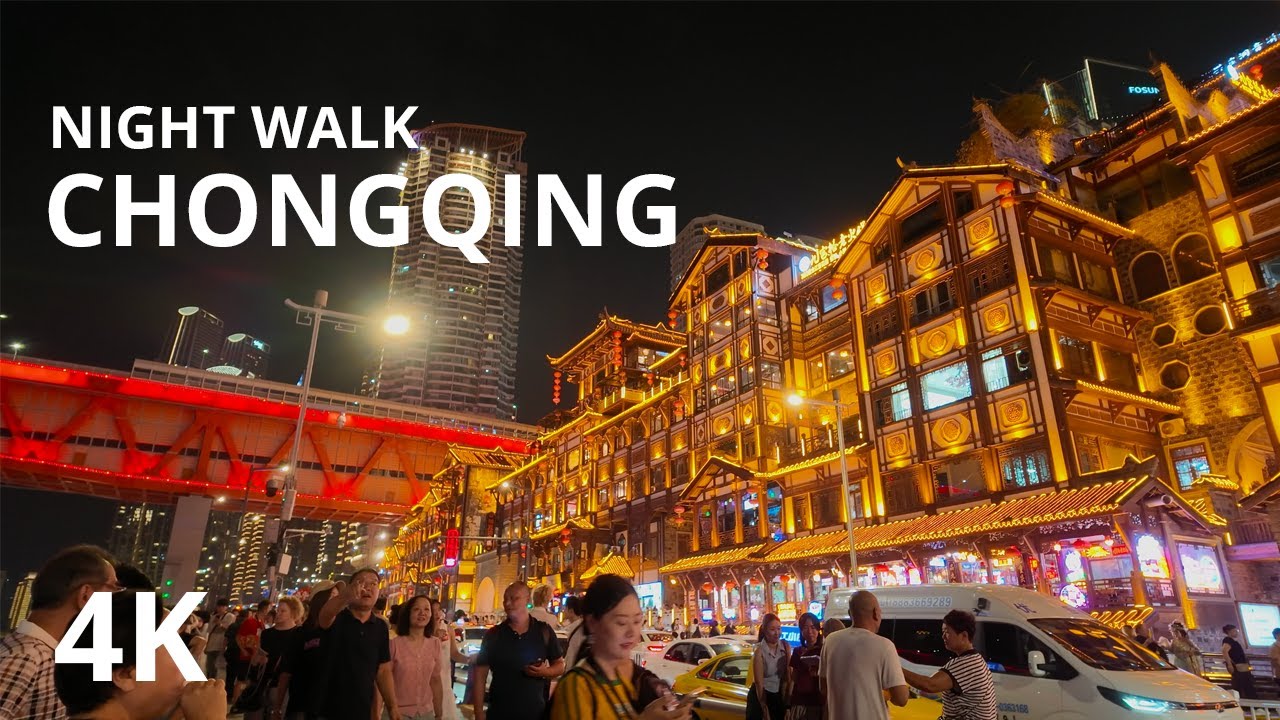 Night Walk in the World's LARGEST Mega City - Chongqing, China (4K Walk)