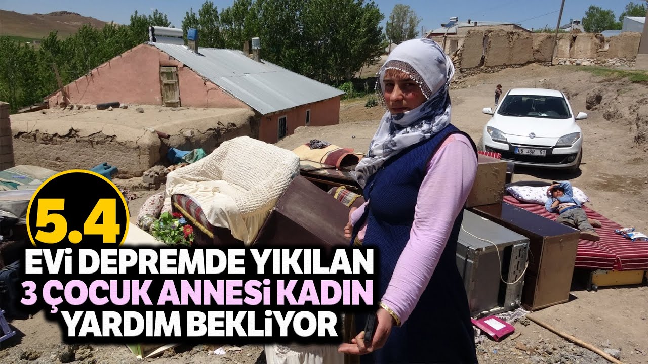 Depremle Birlikte 3 Çocuğuyla Dışarıda Kalan Kadın Yardım Bekliyor